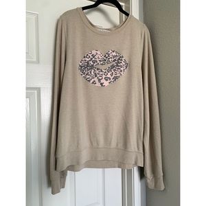 Wildfox Cheetah Lips Jumper